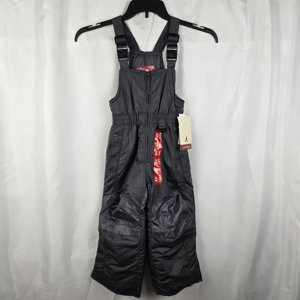 NEW Rugged Bear Kids Unisex 4/5 Gray Ski Snow Bib Insulated Jumpsuit Overalls
